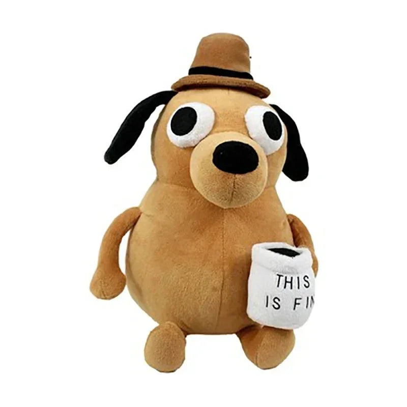 "This Is Fine" Dog Plush Toy - Maarufu