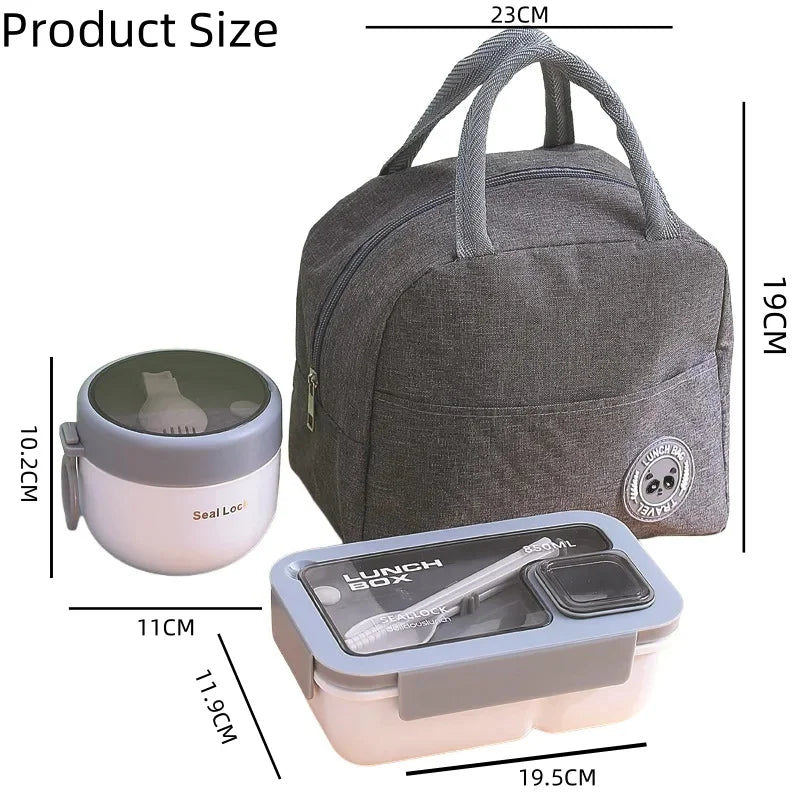 3-Piece Leakproof Lunch Containers Set with Insulated Thermal Bag | BPA-Free Meal Prep for School & Office