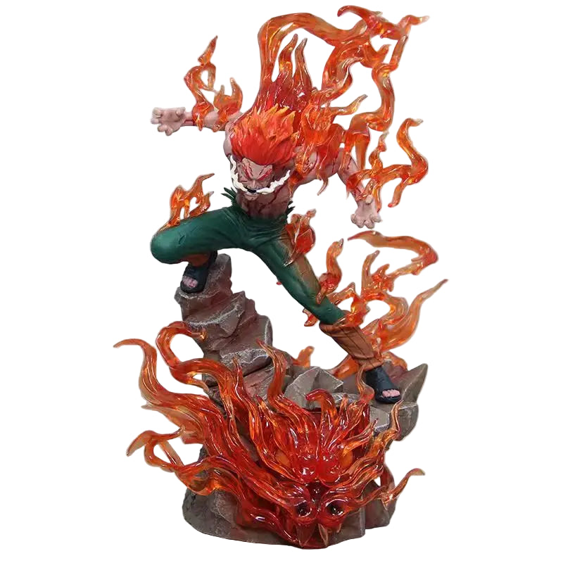 26cm Naruto Might Guy Figure – Dynamic "Eight Gates" Pose with Light-Up Feature - Maarufu