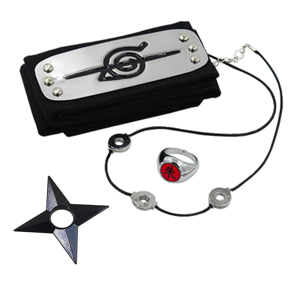 Official Akatsuki Uchiha Itachi Cosplay Cloak – Unisex Black Robe with Red Clouds & Accessories