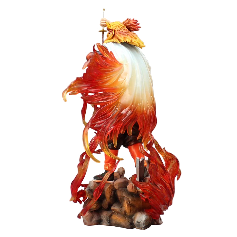 30cm Demon Slayer Rengoku Kyoujurou Figure – Flame Hashira PVC Statue with Fiery Base & Sword