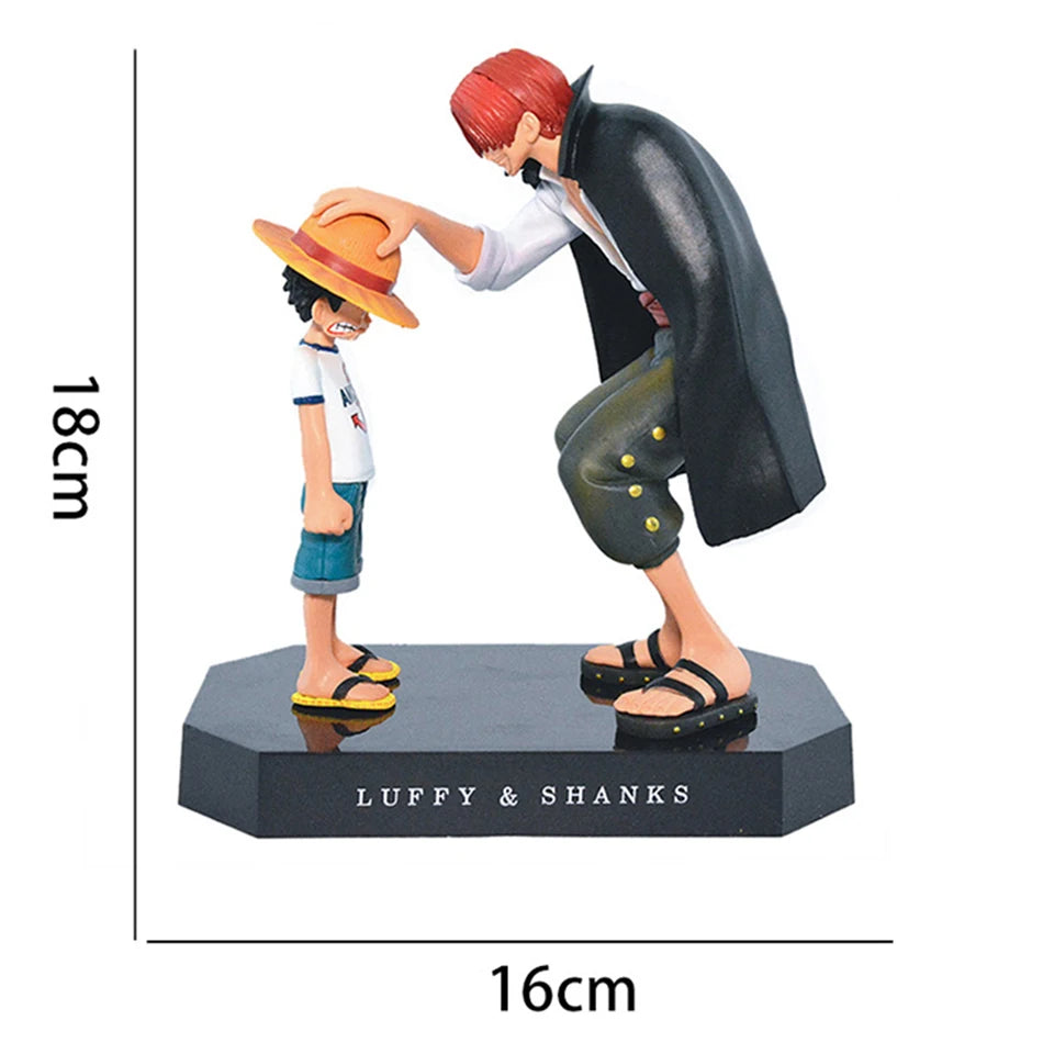 18cm One Piece Shanks and Luffy Figure Set - Maarufu