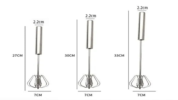 Semi-Automatic Rotary Whisk with Beechwood Handle – Stainless Steel Hand Mixer for Cream, Eggs & More