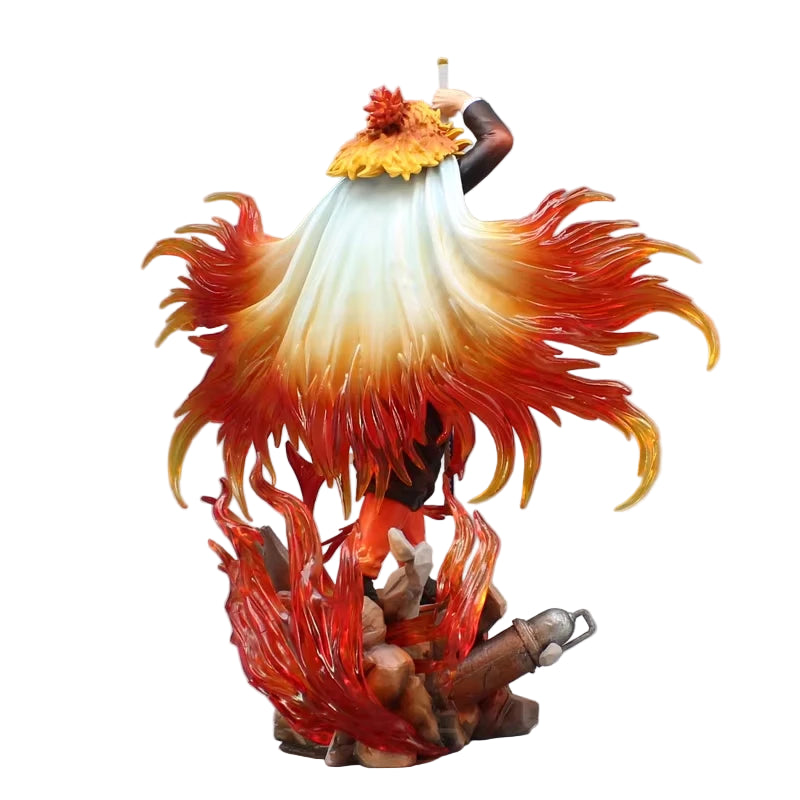 30cm Demon Slayer Rengoku Kyoujurou Figure – Flame Hashira PVC Statue with Fiery Base & Sword