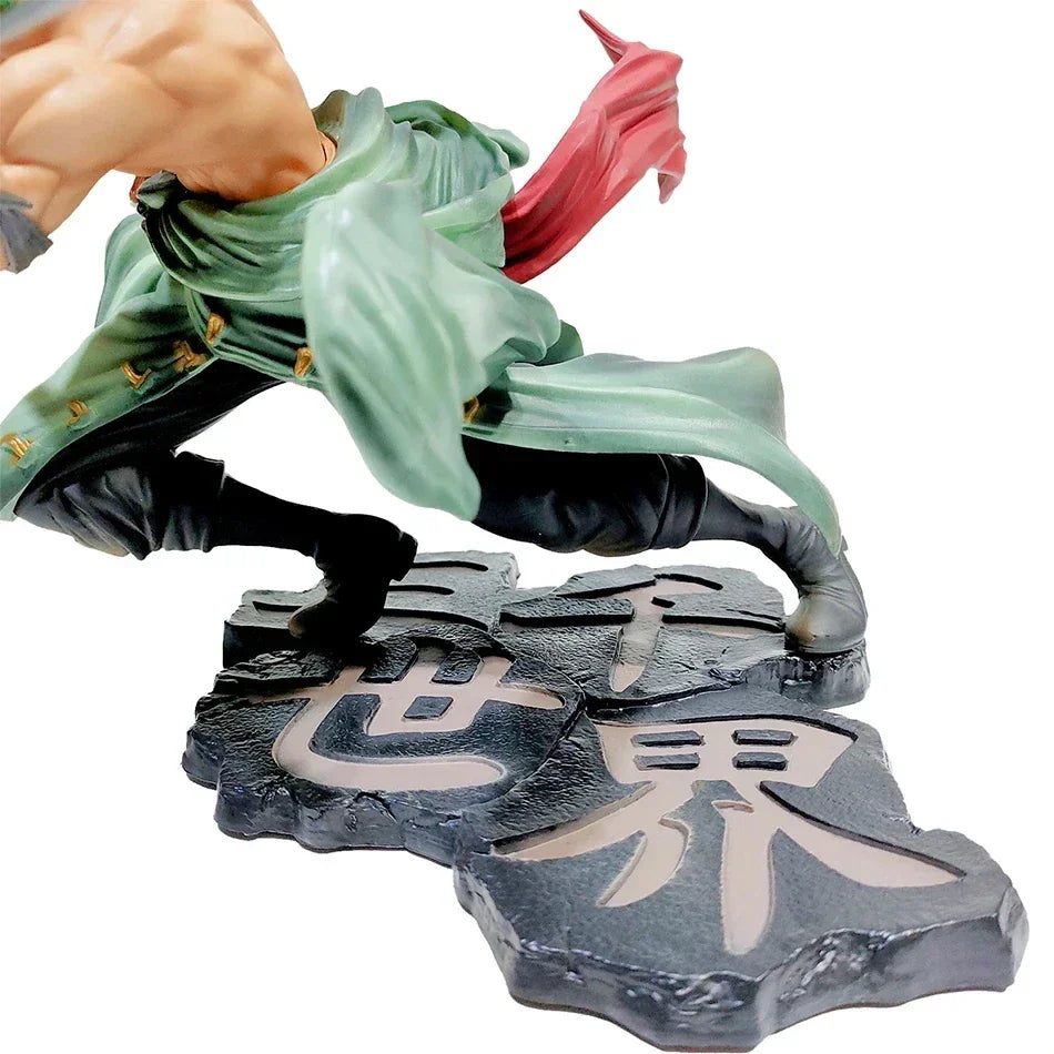 One Piece Roronoa Zoro 3-Sword Action Figure | Bandai Official Anime Statue - Maarufu