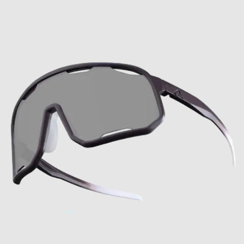 Sunglasses with dark lenses on a light gray background