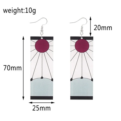 Demon Slayer Acrylic Earrings - Maarufu