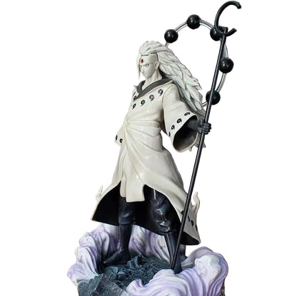 28cm Uchiha Madara Action Figure – Bandai Official Naruto PVC Statue with Susanoo Effect & Display Base