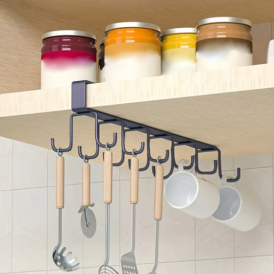 Double Row Traceless Iron Hook – Simple Hanging Rack for Kitchen, Bathroom & Bedroom Organization