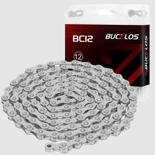 Bicycle chain with BUCKLOS packaging on a white background