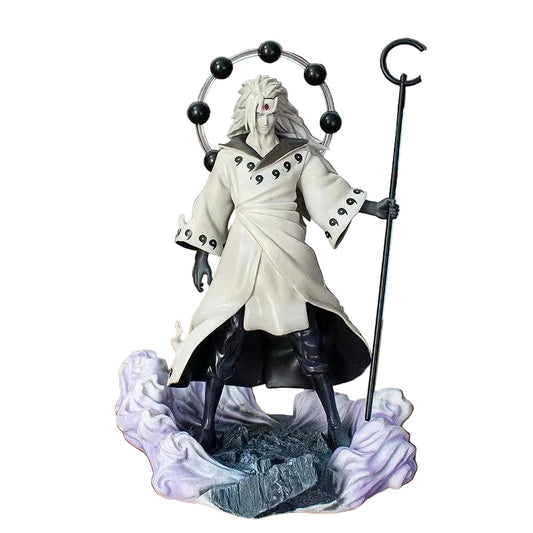 28cm Uchiha Madara Action Figure – Bandai Official Naruto PVC Statue with Susanoo Effect & Display Base