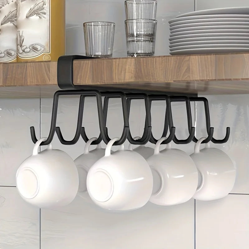 Double Row Traceless Iron Hook – Simple Hanging Rack for Kitchen, Bathroom & Bedroom Organization