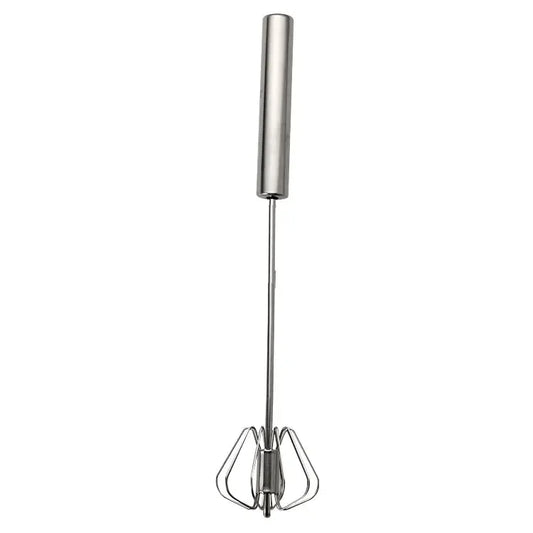 Semi-Automatic Rotary Whisk with Beechwood Handle – Stainless Steel Hand Mixer for Cream, Eggs & More