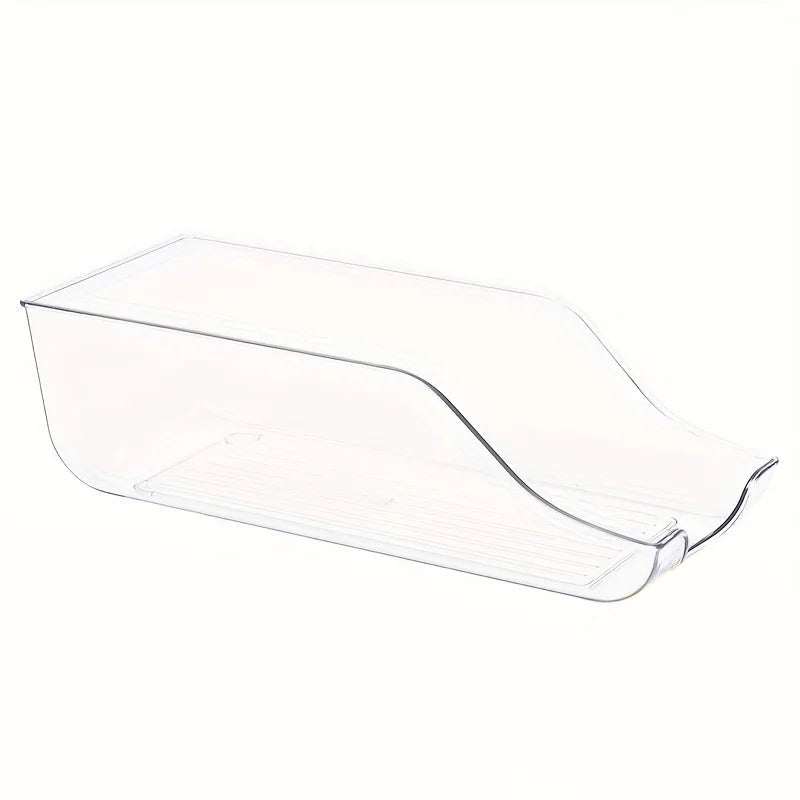 Clear plastic tray on a white background