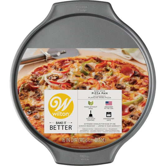 16 Inch Non-Stick Pizza Pan – Heavyweight Steel Deep Dish Baking Tray, Oven Safe & Scratch Resistant