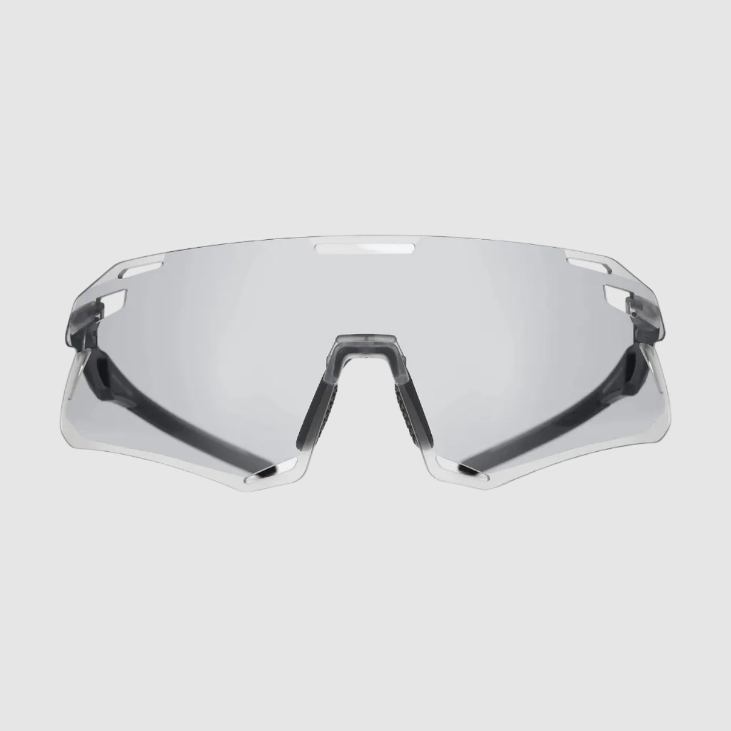 Sunglasses with photochromic lens technology showing color change with light exposure.