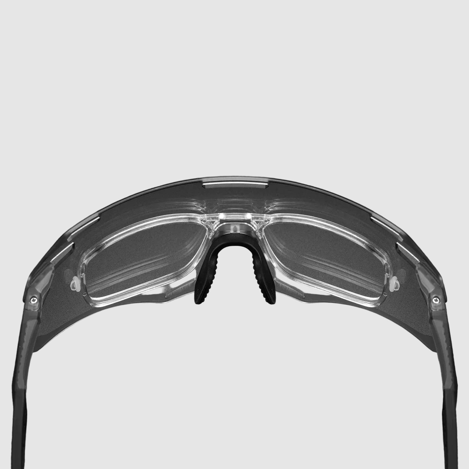 Myopia-friendly eyeglasses with text about myopia frames and lens requirements on a dark background.