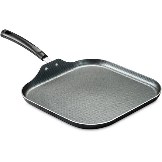 PrimaWare 11-Inch Nonstick Square Griddle – Aluminum, Dishwasher Safe with Stay-Cool Handle