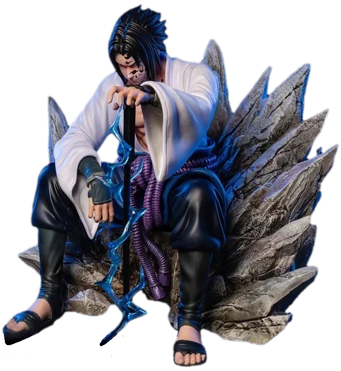 18cm Uchiha Sasuke Curse Mark Figure – Meditating Pose PVC Statue with Cursed Seal Effect - Maarufu