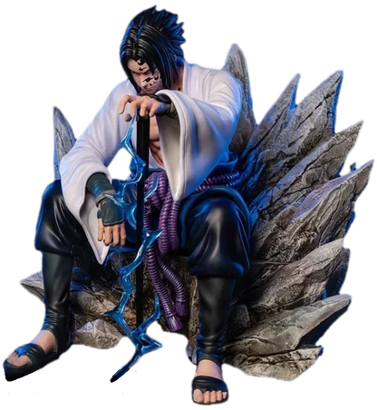 18cm Uchiha Sasuke Curse Mark Figure – Meditating Pose PVC Statue with Cursed Seal Effect - Maarufu