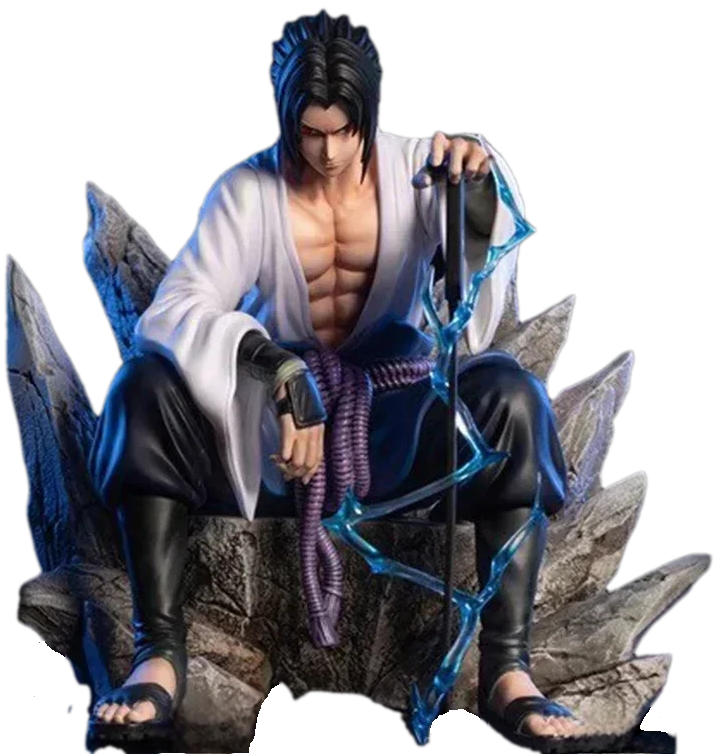 18cm Uchiha Sasuke Curse Mark Figure – Meditating Pose PVC Statue with Cursed Seal Effect - Maarufu