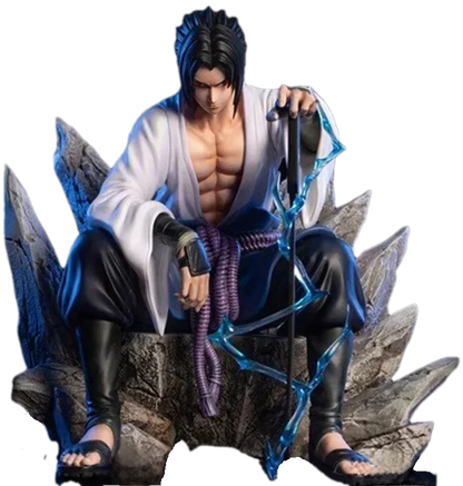 18cm Uchiha Sasuke Curse Mark Figure – Meditating Pose PVC Statue with Cursed Seal Effect - Maarufu